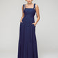 Tied Strap Tiered Smock Open Back Chiffon Bridesmaid Dresses