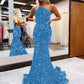 Mermaid One Shoulder Floor Length Ball Gown