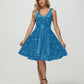 Straps V Neck Velvet Sequin A Line Homecoming Dresses