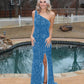 Gorgeous One Shoulder Fitted Prom Dresses With Slit