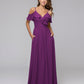 Cold Shoulder Open Back Chiffon Ruffles Long Bridesmaid Dresses