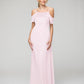 Cold Shoulder Ruffles Chiffon Bridesmaid Dresses With Open Back