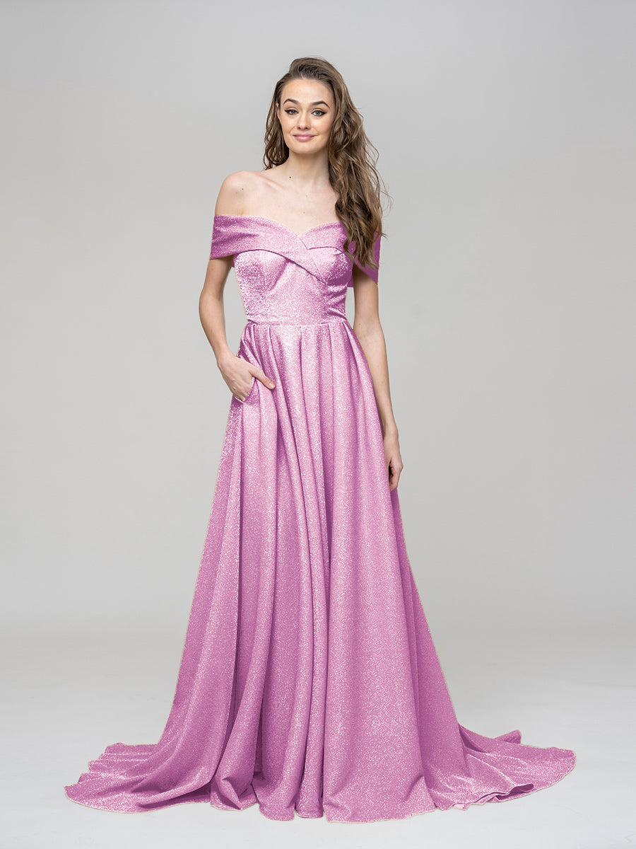 Off The Shoulder Sweetheart A Line Long Prom Dresses