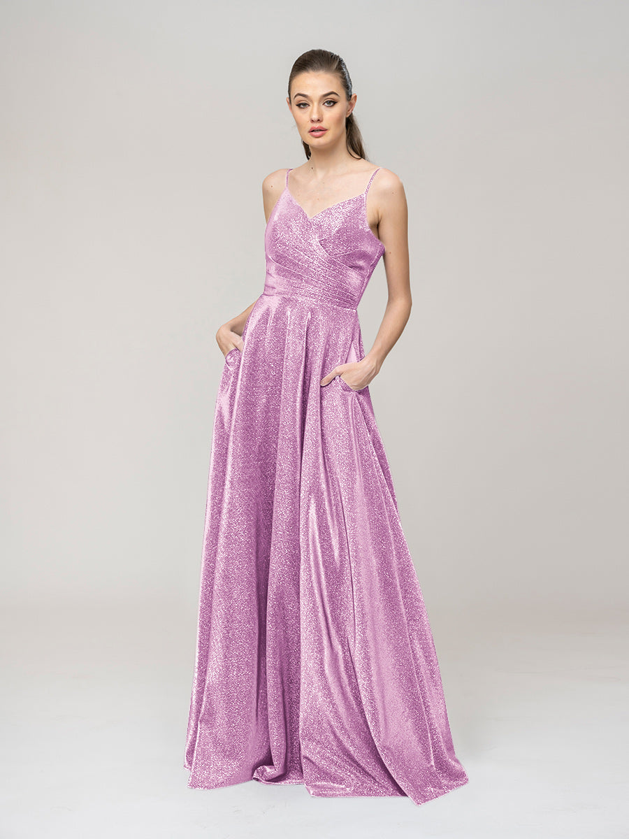 A Line V Neck Floor Length Special Occasion Party Dresses