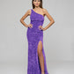 Side Split One Shoulder Fitted Prom Gown