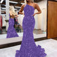 Mermaid One Shoulder Floor Length Ball Gown