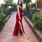 Sexy Fitted Square Sleeveless Long Floor Length Velvet Sequin Prom Dress