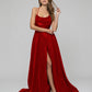 Pockets A Line Halter Prom Dresses With Criss Cross Back