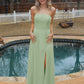 Elegant Chiffon Spaghetti Strap Long Bridesmaid Dresses