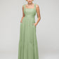 Tied Strap Tiered Smock Open Back Chiffon Bridesmaid Dresses