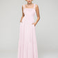 Tied Strap Tiered Smock Open Back Chiffon Bridesmaid Dresses