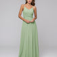 A Line Spaghetti Strap Chiffon Bridesmaid Dresses With Twist-Knot