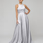  Long Scoop A Line Formal Party Prom Dresses
