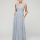 Tied Strap Tiered Smock Open Back Chiffon Bridesmaid Dresses