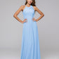 A Line Halter Chiffon Bridesmaid Dresses With Bow