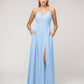 A Line Cowl Neckline Chiffon Spaghetti Straps Bridesmaid Dresses