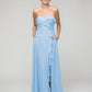 A Line Chiffon Strapless Bridesmaid Dresses With Ruffles