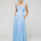 Tied Strap Tiered Smock Open Back Chiffon Bridesmaid Dresses