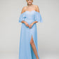 Sweetheart Chiffon Flutter Sleeve Bridesmaid Dresses With Split