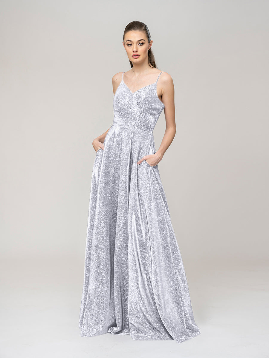 A Line V Neck Floor Length Special Occasion Party Dresses