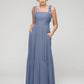 Tied Strap Tiered Smock Open Back Chiffon Bridesmaid Dresses