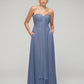 A Line Chiffon Strapless Bridesmaid Dresses With Ribbons