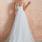 Straps V Neck Applique A Line Wedding Dresses