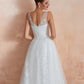Straps V Neck Applique A Line Wedding Dresses