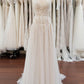 V Neck Applique Bodice A Line Tulle Wedding Dresses