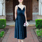 Glamorous A Line Tea Length Velvet Bridesmaid Dresses