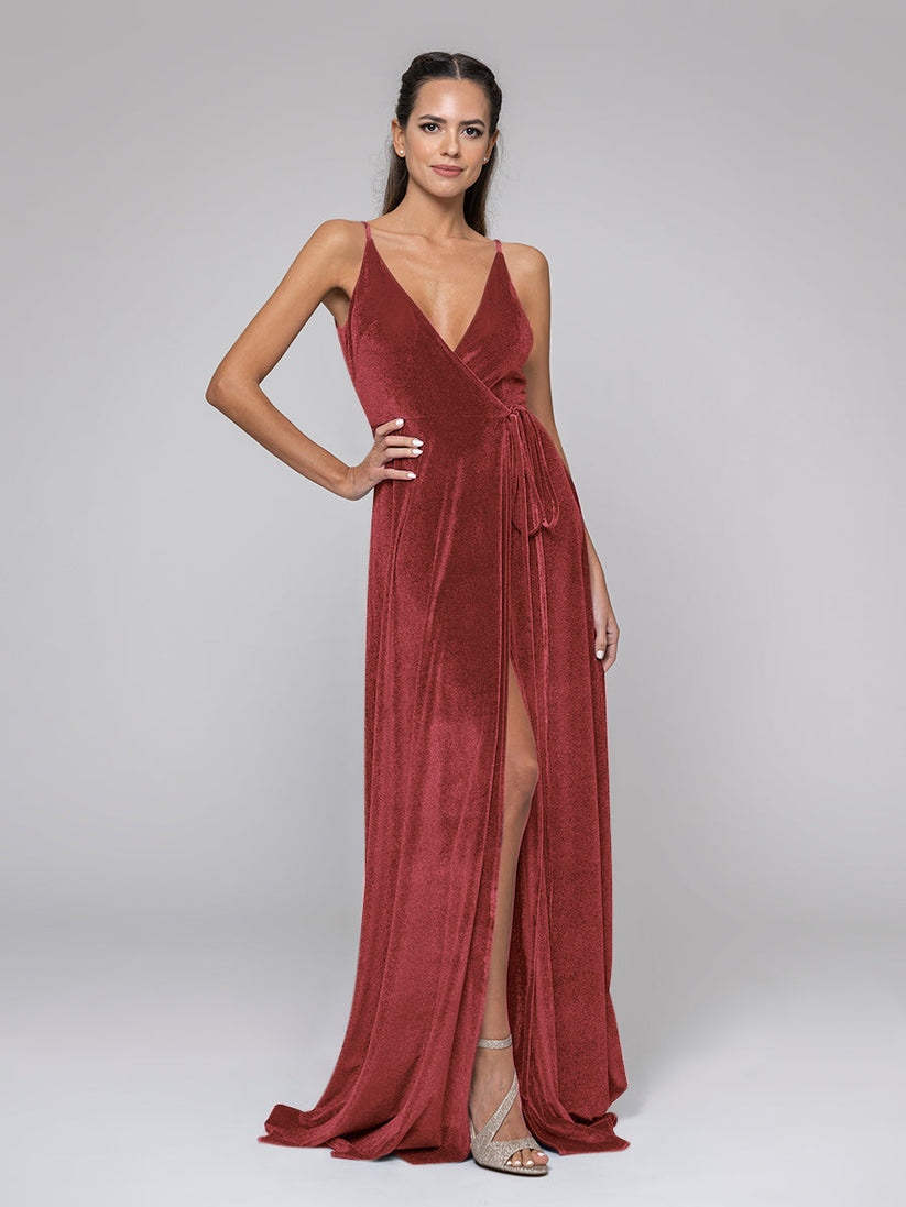 terracotta velvet bridesmaid dresses