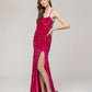 Glitter Sequin Spaghetti Strap Fitted Special Occasion Party Dresses