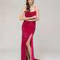 Glitter Sequin Spaghetti Strap Fitted Special Occasion Party Dresses