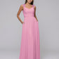 Chiffon Sweetheart Strap Long Bridesmaid Dresses With Pleated Bodice