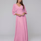 3/4 Lantern Sleeve V Neck Chiffon A Line Bridesmaid Dresses