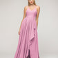 Halter Chiffon Tie Back High Low Bridesmaid Dresses