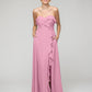 A Line Chiffon Strapless Bridesmaid Dresses With Ruffles