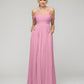 Cold Shoulder Chiffon Bridesmaid Dresses With Draped Bodice
