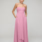 A Line Chiffon Strapless Bridesmaid Dresses With Ribbons