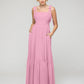 Tied Strap Tiered Smock Open Back Chiffon Bridesmaid Dresses