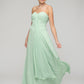 A Line Chiffon Strapless Bridesmaid Dresses With Ribbons