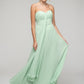 A Line Chiffon Strapless Bridesmaid Dresses With Ribbons