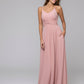 A Line Spaghetti Strap Chiffon Bridesmaid Dresses With Knot