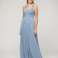 A Line Sweetheart Neckline Chiffon Straps Bridesmaid Dresses With Ribbon