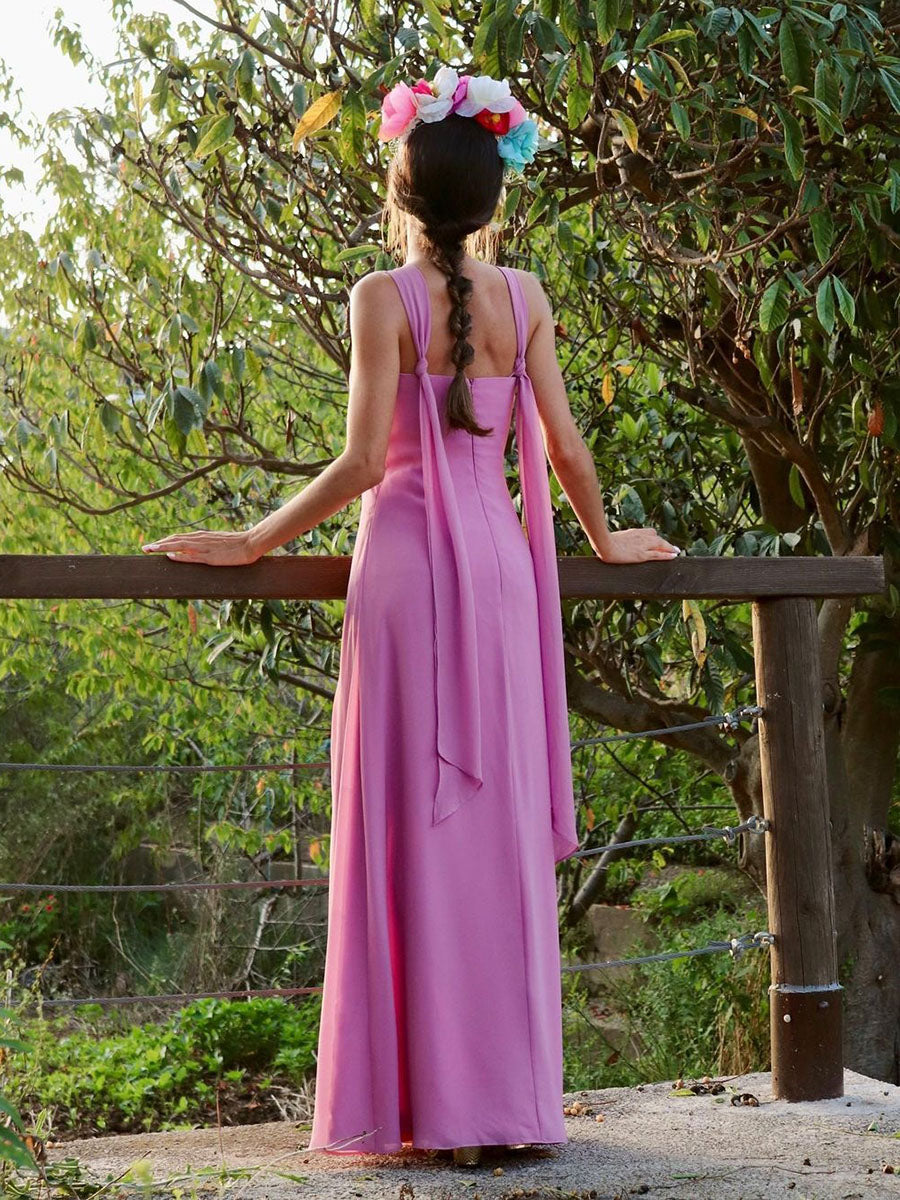 Convertible Straps Draped Chiffon Bridesmaid Dresses