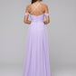 Lilac Chiffon Sweetheart Cold Shoulder Crisscross Back Bridesmaid Dresses