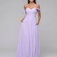 Lilac Chiffon Sweetheart Cold Shoulder Crisscross Back Bridesmaid Dresses