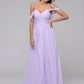 Lilac Chiffon Sweetheart Cold Shoulder Crisscross Back Bridesmaid Dresses