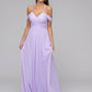 Lilac Chiffon Sweetheart Cold Shoulder Crisscross Back Bridesmaid Dresses