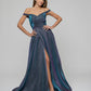 Front Slit Off The Shoulder A Line Prom Dresses